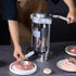 Manual Sausage Stuffer, 2 L / 5 LBS Vertical Sausage Machine with G-type Clamp, Food-Grade 304 Stainless Steel Barrel with 2 Stuffing Tubes, for Home Kitchen Restaurant Commercial