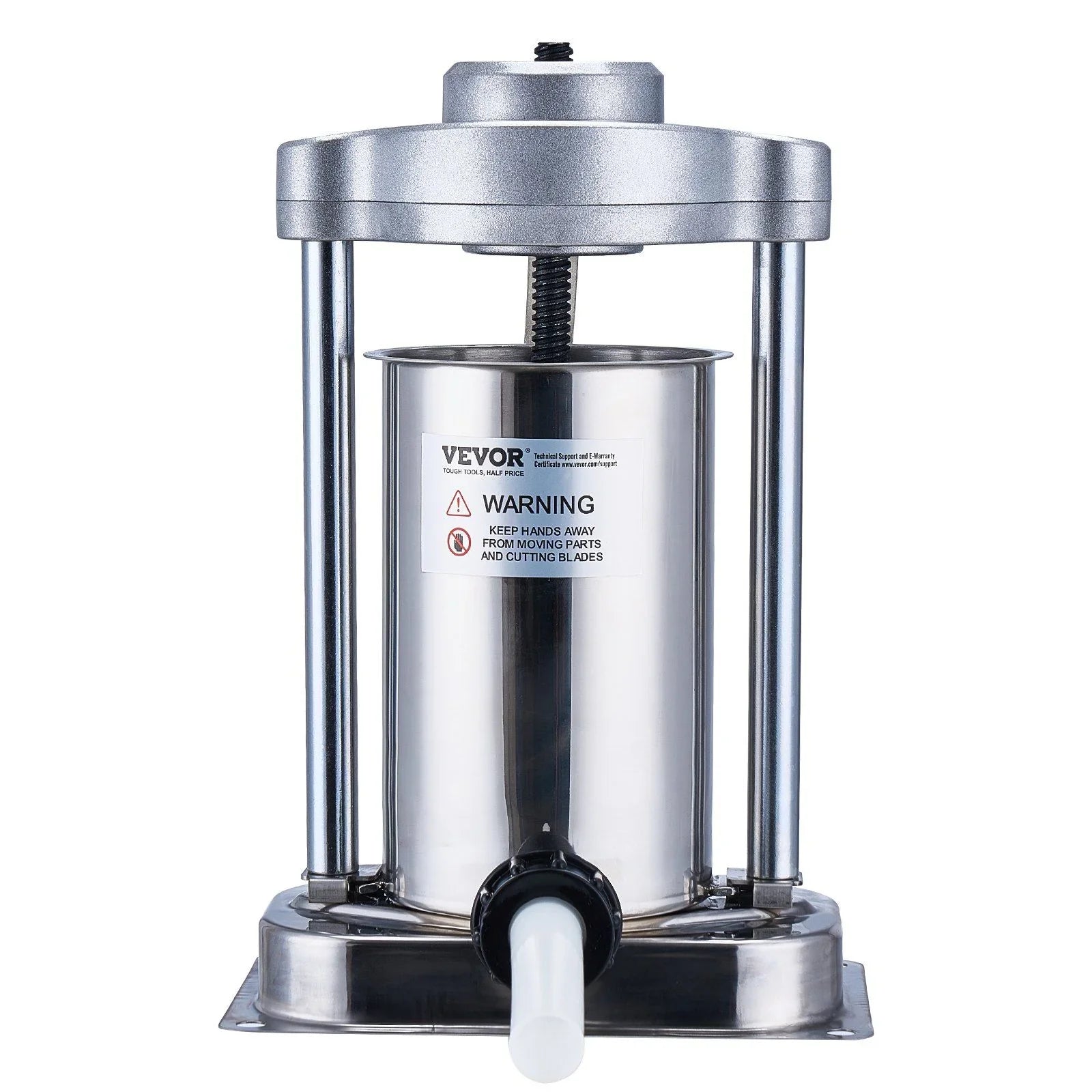 Manual Sausage Stuffer, 2 L / 5 LBS Vertical Sausage Machine with G-type Clamp, Food-Grade 304 Stainless Steel Barrel with 2 Stuffing Tubes, for Home Kitchen Restaurant Commercial