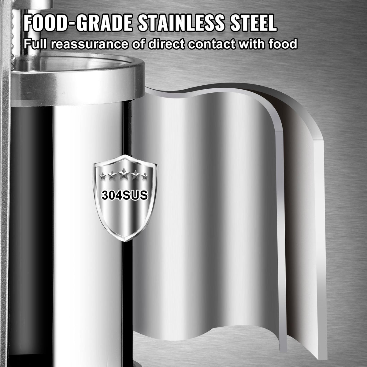 Sausage Stuffer 5lbs/3L Capacity Homemade Maker, Stainless Steel Colour