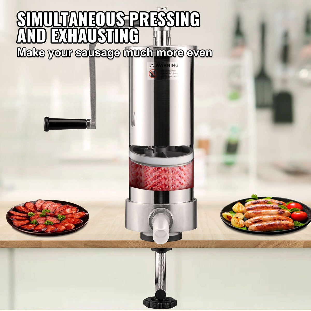 Sausage Stuffer 5lbs/3L Capacity Homemade Maker, Stainless Steel Colour