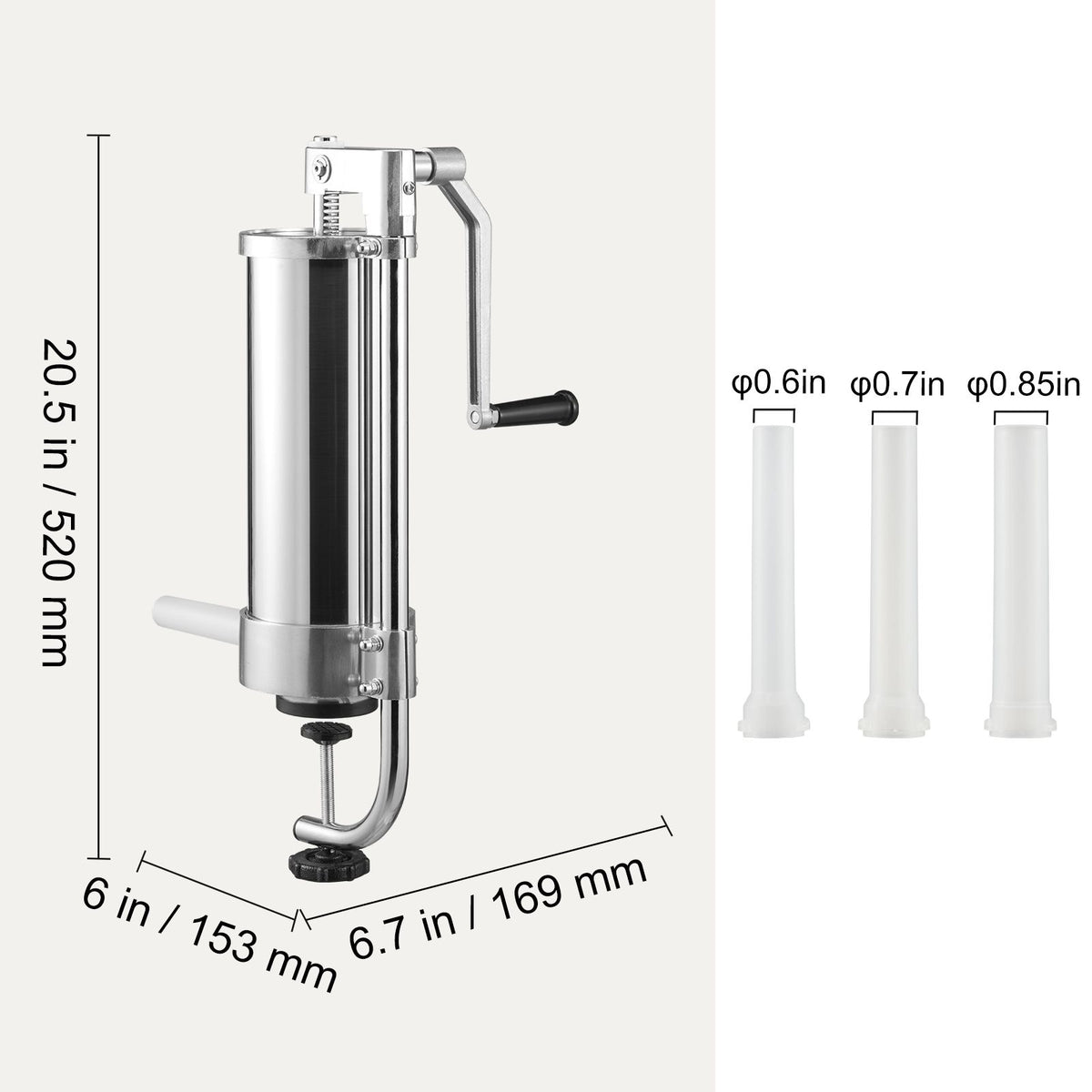 Sausage Stuffer 5lbs/3L Capacity Homemade Maker, Stainless Steel Colour
