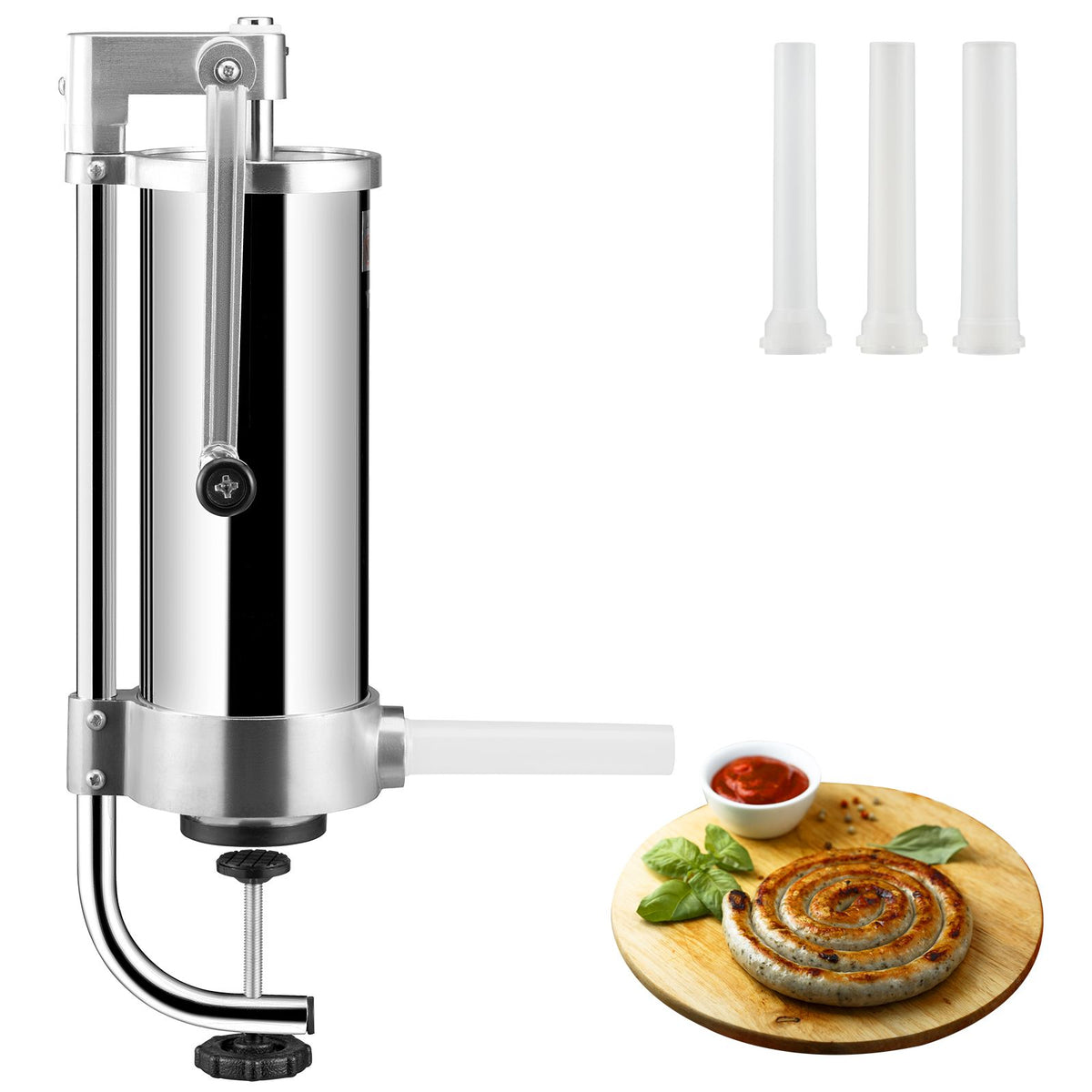 Sausage Stuffer 5lbs/3L Capacity Homemade Maker, Stainless Steel Colour