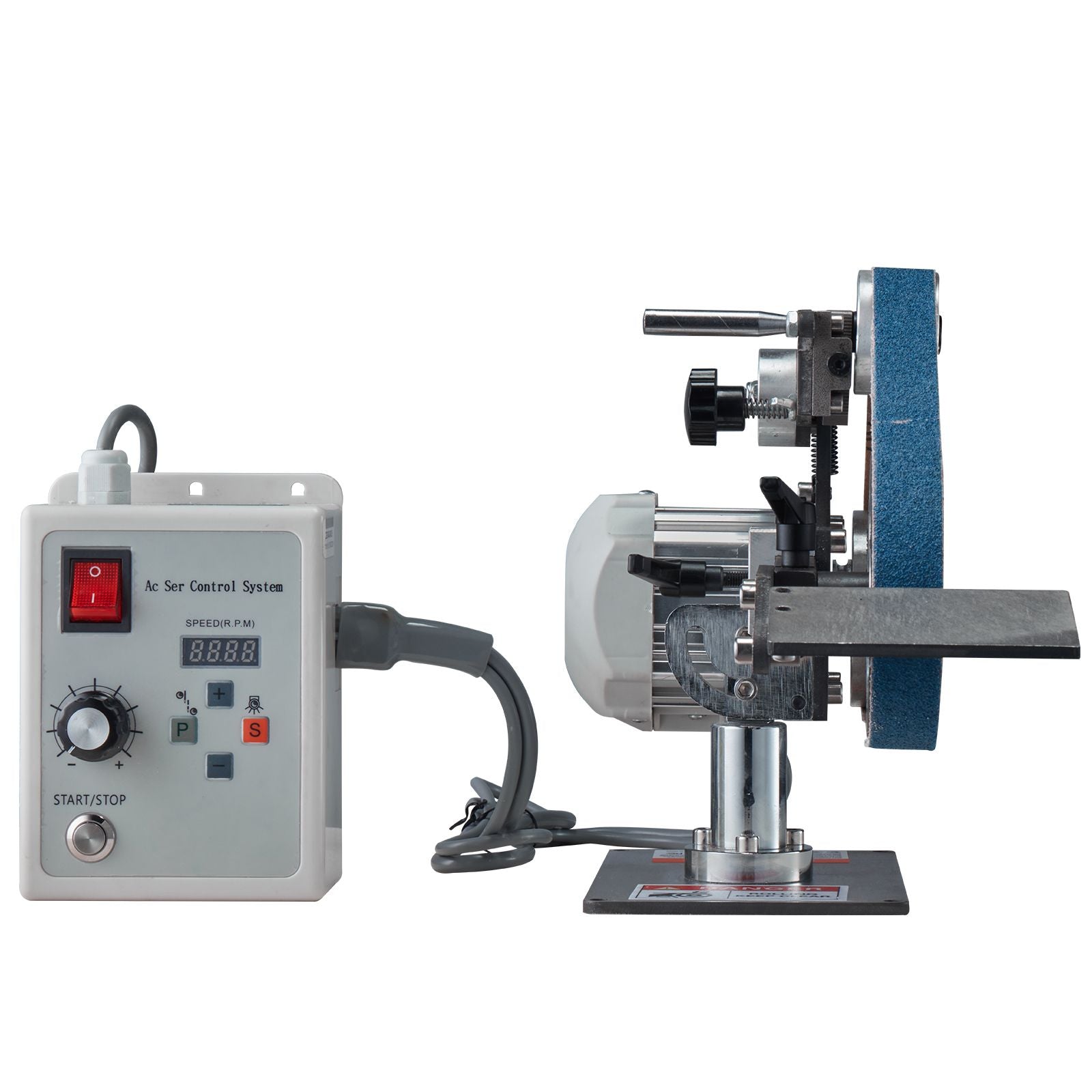 Belt Grinder Sander, 30 x 1-Inch Variable Speed Belt Polisher with VFD, 550W Polishing Grinding Machine with 2 Grinding Moulds & 3PCS Sanding Belts for Metalworking, Knife Making
