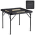 Mahjong Table, Square 4 Player Folding Card Table with 4 Cup Holders & 4 Chip Trays, Portable Domino Game Table with 1 Set of Dominoes for Mahjong Poke Puzzles, 90 x 90-inch, Black