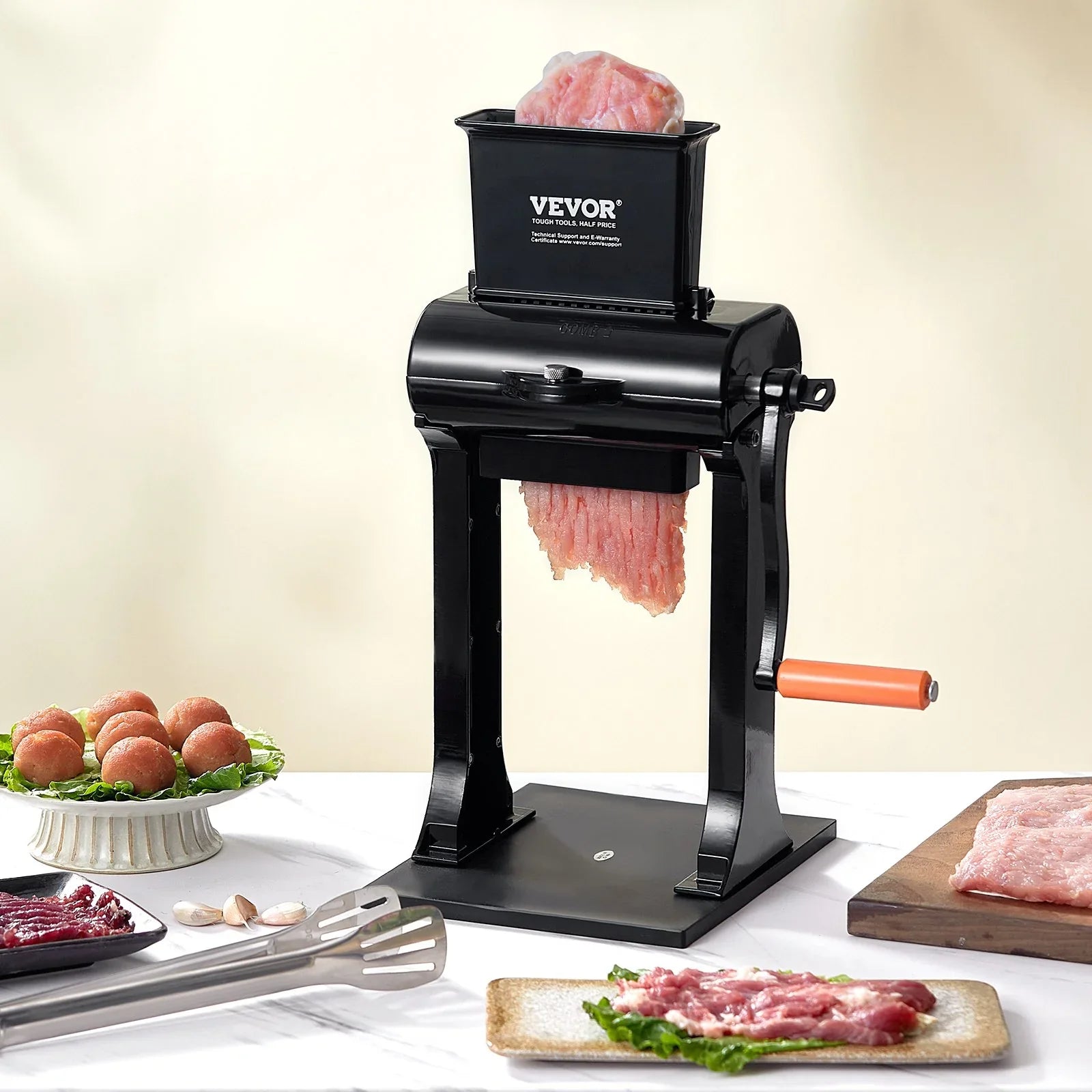 Commercial Meat Tenderizer, Heavy Duty Stainless Steel Meat Tenderizer Machine, Quick and Easy Manual Operation Kitchen Tool, 148mm Feed Port for Beef, Turkey, Chicken, Pork, Steak, and Fish