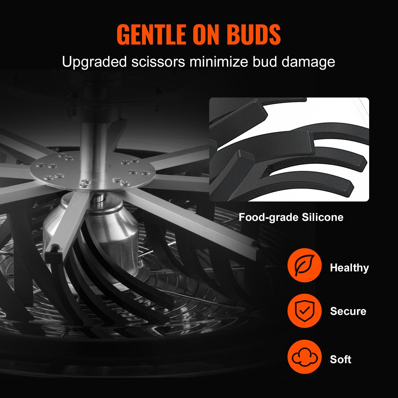 Leaf Bowl Trimmer, 24'' Trimmer Bowl, Manual Bud Trimmer with Stainless-Steel Blades for Twisted Spin Cut, Clear Visibility Dome and Hand Pruner Included, for Cutting Leaves, Buds, Flowers