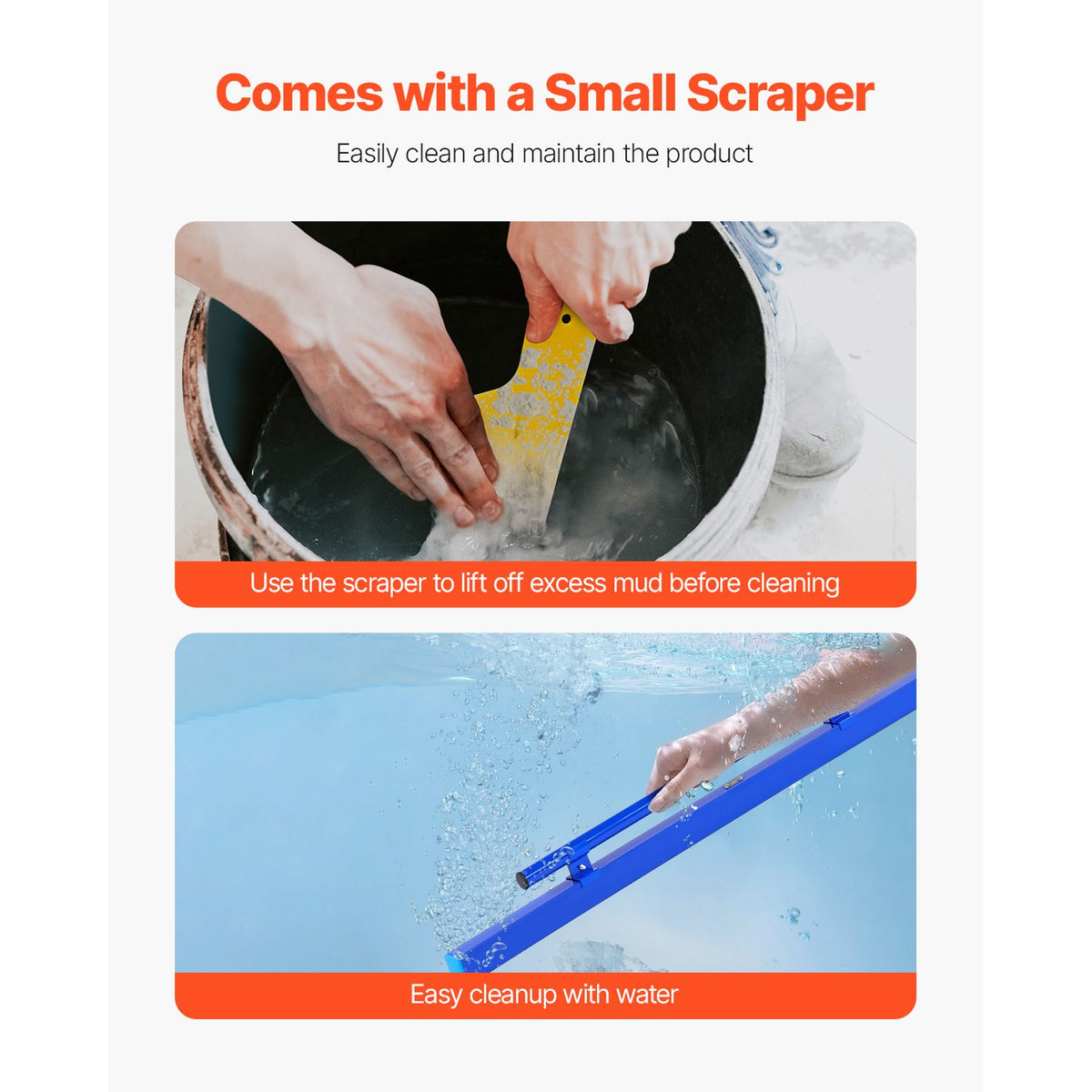 120cm Aluminum Concrete Screed with Level Vial Reversible Handle Trowel