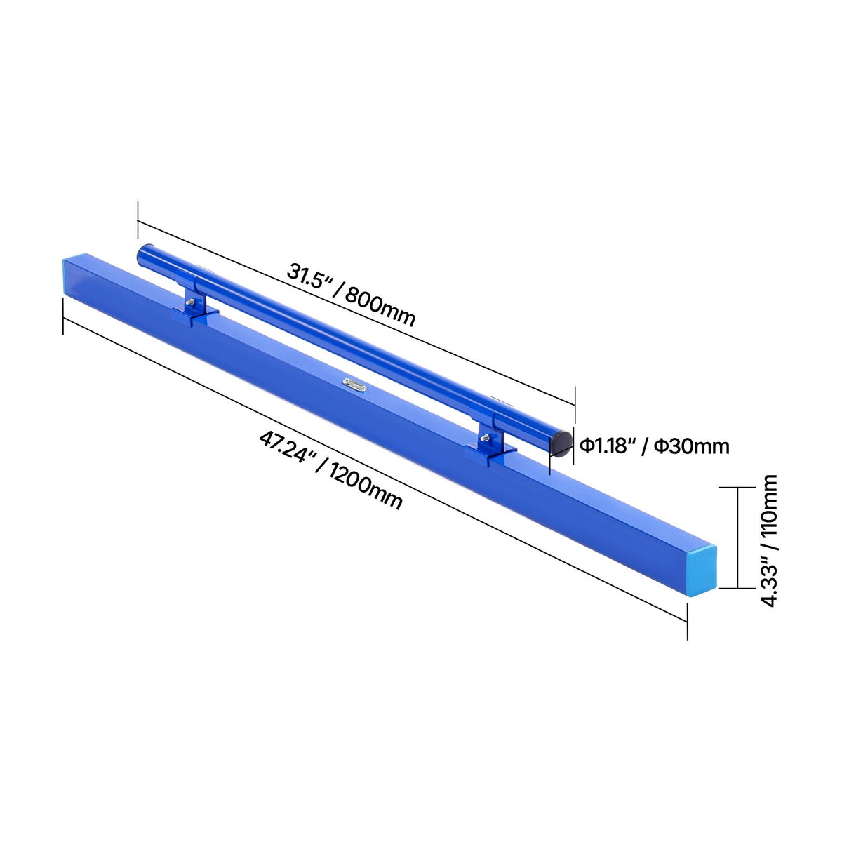 120cm Aluminum Concrete Screed with Level Vial Reversible Handle Trowel