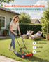 40cm Push Reel Lawn Mower 5-Blade Adjustable Height Grass Catcher 2-Wheel