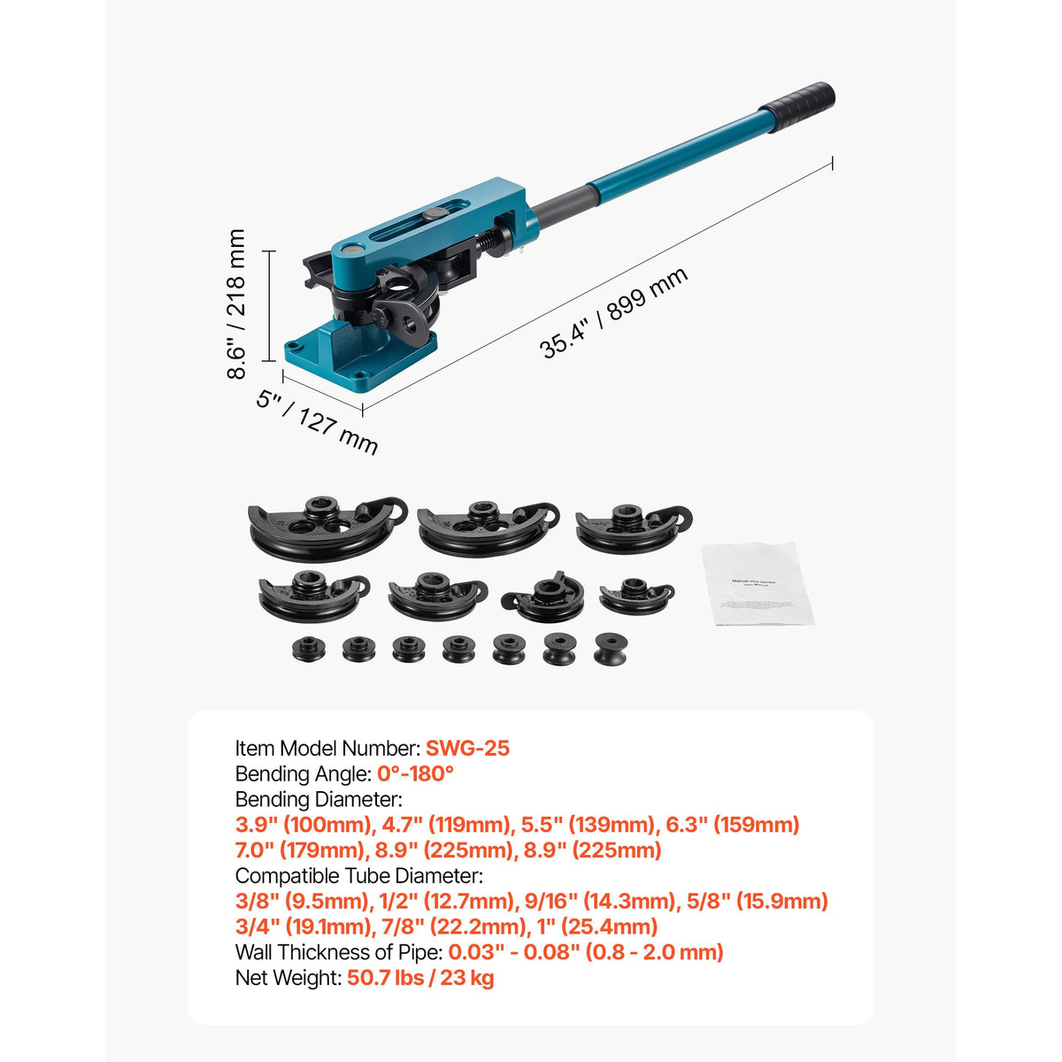 Pipe Tube Bender, 3/8