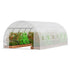 Walk-in Tunnel Greenhouse, 19.4x9.7x6.5 ft Hoop House Greenhouse Tunnel, Plant Hot House with Galvanized Steel Frame, White PE Cover, Roll-up Zipper Door and 12 Windows for Outdoor