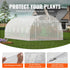 Walk-in Tunnel Greenhouse, 19.4x9.7x6.5 ft Hoop House Greenhouse Tunnel, Plant Hot House with Galvanized Steel Frame, White PE Cover, Roll-up Zipper Door and 12 Windows for Outdoor