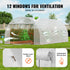 Walk-in Tunnel Greenhouse, 19.4x9.7x6.5 ft Hoop House Greenhouse Tunnel, Plant Hot House with Galvanized Steel Frame, White PE Cover, Roll-up Zipper Door and 12 Windows for Outdoor