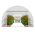 Walk-in Tunnel Greenhouse, 19.4x9.7x6.5 ft Hoop House Greenhouse Tunnel, Plant Hot House with Galvanized Steel Frame, White PE Cover, Roll-up Zipper Door and 12 Windows for Outdoor