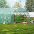 Walk-in Tunnel Greenhouse, 19.4x9.7x6.5 ft Hoop House Greenhouse Tunnel, Plant Hot House with Galvanized Steel Frame, Green PE Cover, Roll-up Zipper Door and 12 Windows for Outdoor