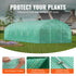 Walk-in Tunnel Greenhouse, 29.5x9.8x6.6 ft Hoop House Greenhouse Tunnel, Peaked Roof Plant Hot House with Galvanized Steel Frame, Green PE Cover, Roll-up Zipper Door and 12 Windows for Outdoor