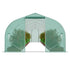 Walk-in Tunnel Greenhouse, 29.5x9.8x6.6 ft Hoop House Greenhouse Tunnel, Peaked Roof Plant Hot House with Galvanized Steel Frame, Green PE Cover, Roll-up Zipper Door and 12 Windows for Outdoor