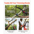 27ft Extendable Manual Pole Saw Tree Pruner 65Mn Steel Blade Fiberglass