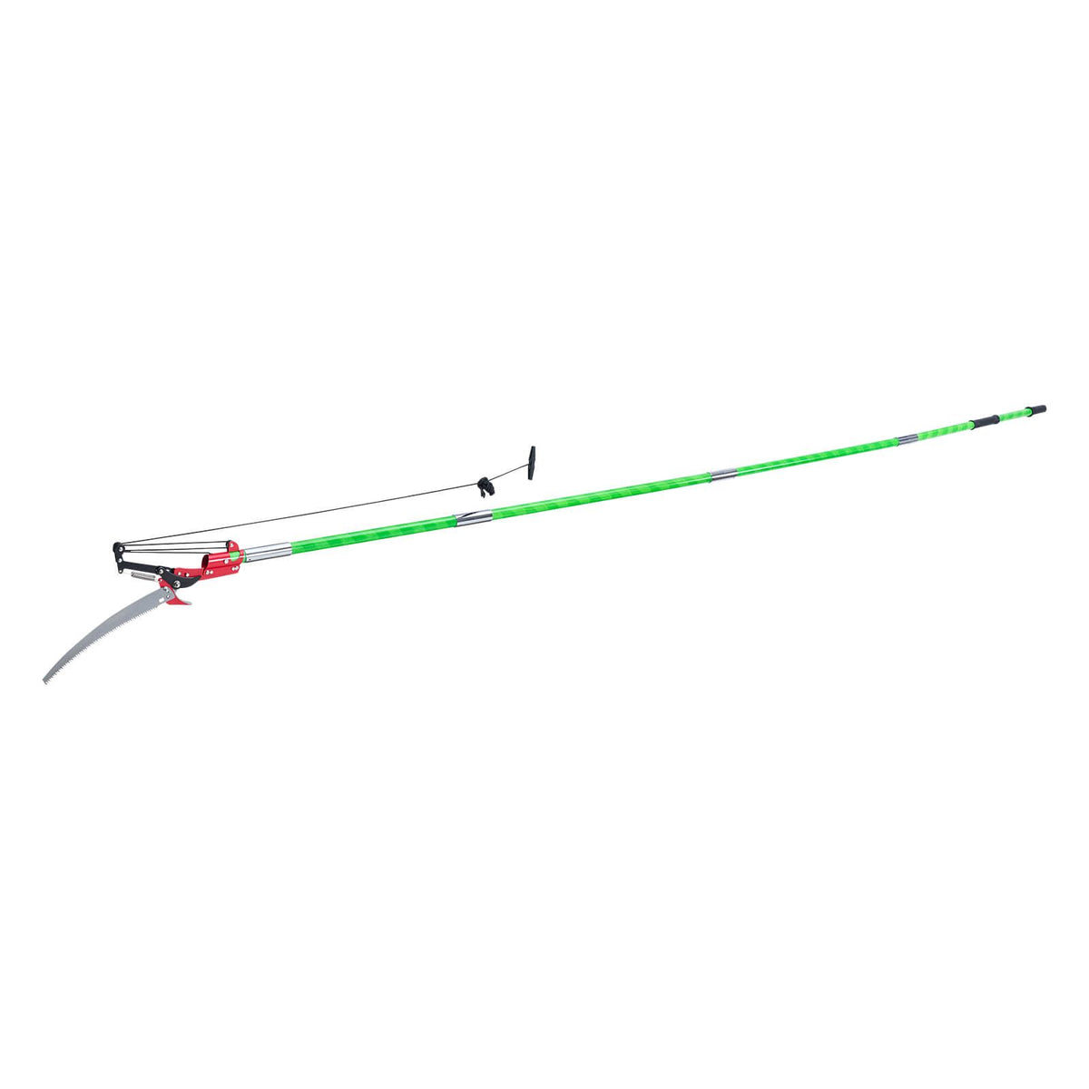 27ft Extendable Manual Pole Saw Tree Pruner 65Mn Steel Blade Fiberglass