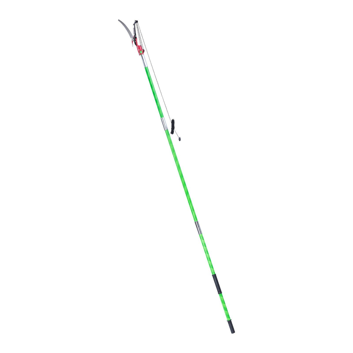 27ft Extendable Manual Pole Saw Tree Pruner 65Mn Steel Blade Fiberglass
