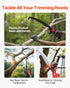 Manual Pole Saw, 118-809.3 cm Extendable Pole Tree Pruner with Scissors, Sharp 65Mn Steel Blade, Lightweight Fiberglass Handle Pole, for High Branch Trimming, Pruning Tool for Palms and Shrubs