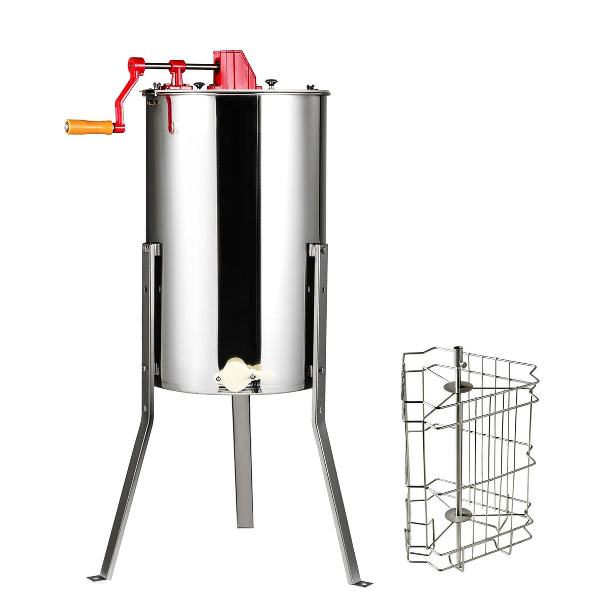 Manual Honey Extractor 3-Frame Stainless Steel Beekeeping Spinner, Kit