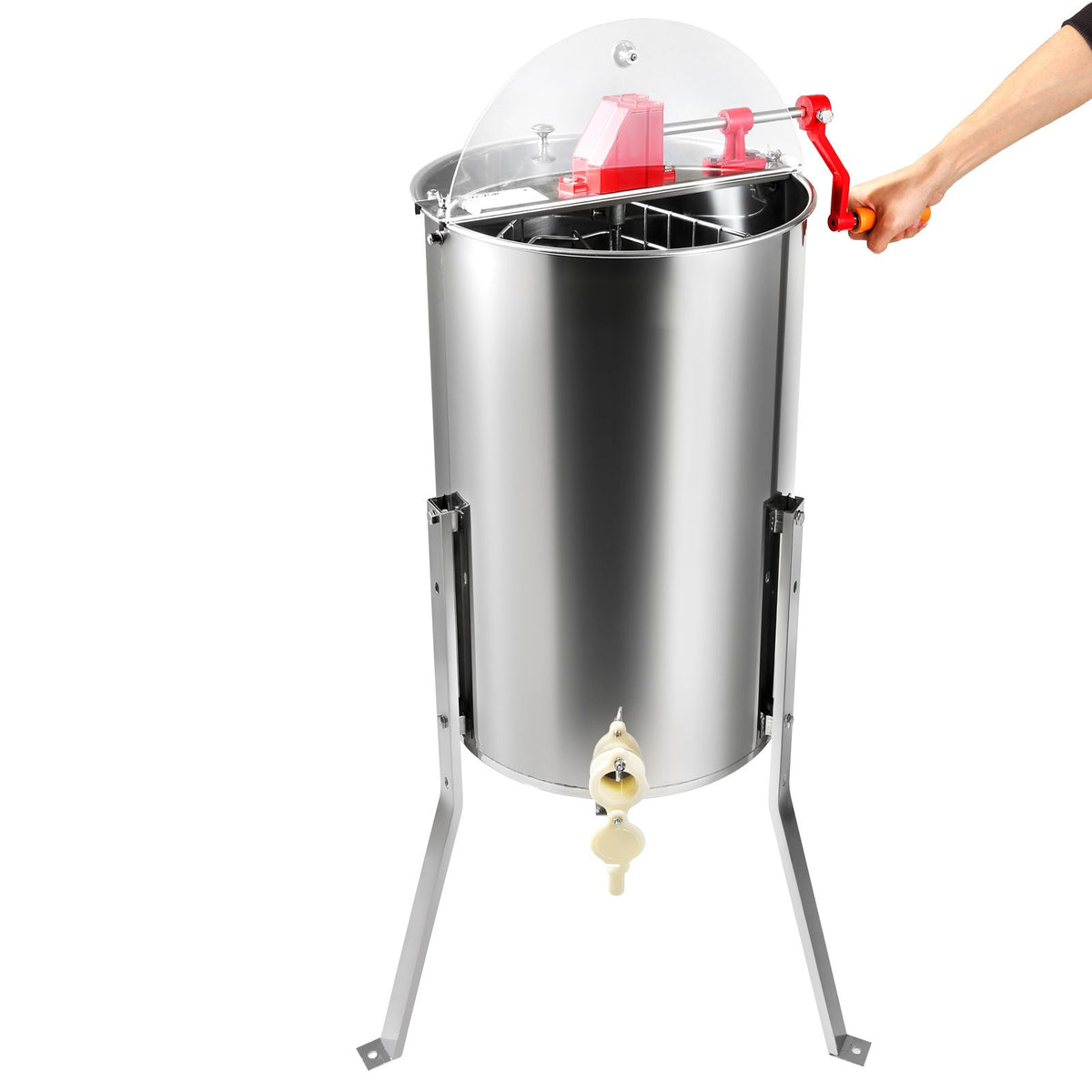 Manual Honey Extractor 3-Frame Stainless Steel Beekeeping Spinner, Kit