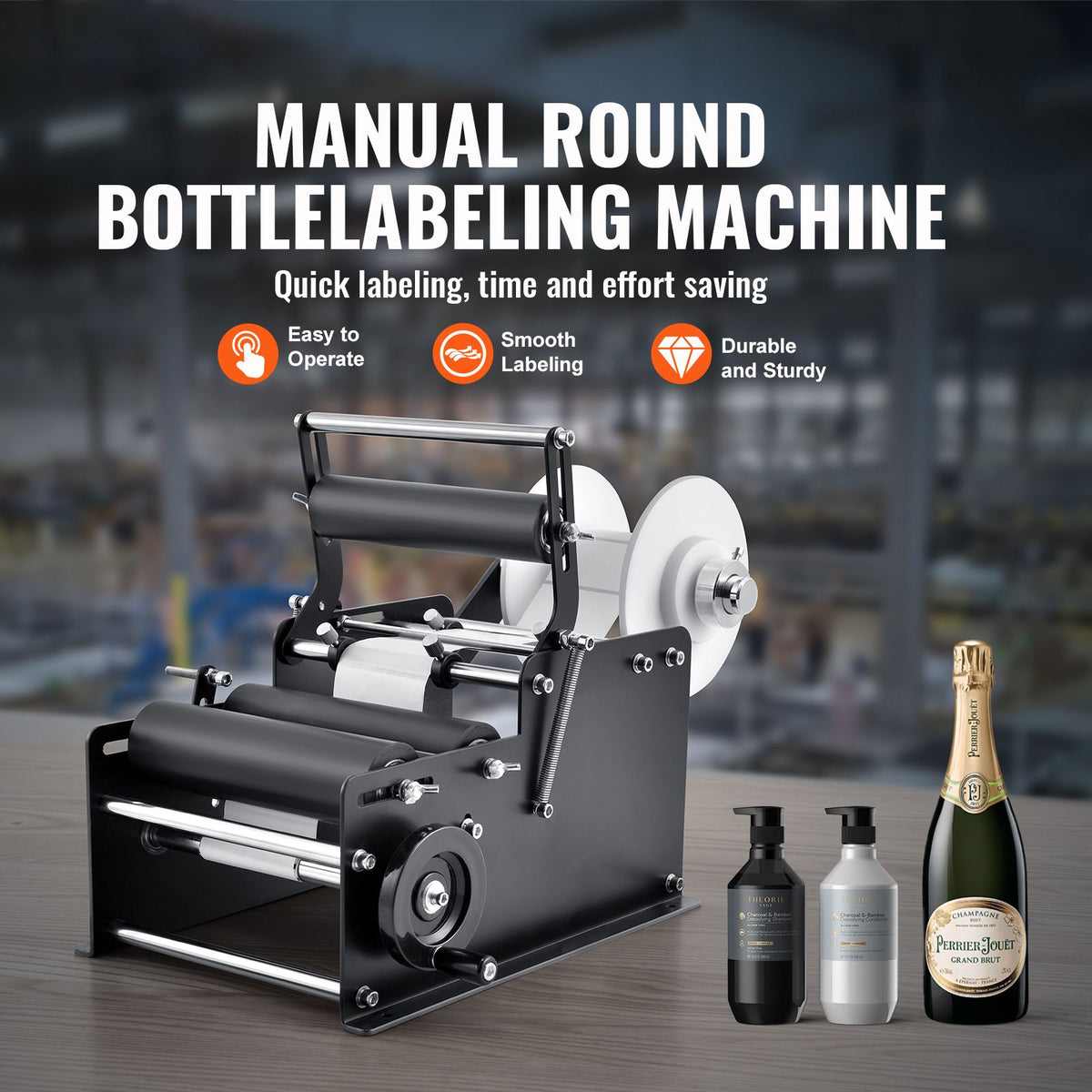 Manual Round Bottle Labeling Machine 15-20pcs/min 20-120mm Label Applicator