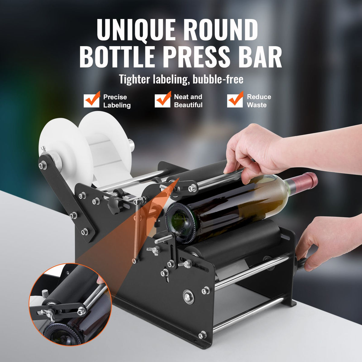 Manual Round Bottle Labeling Machine 15-20pcs/min 20-120mm Label Applicator