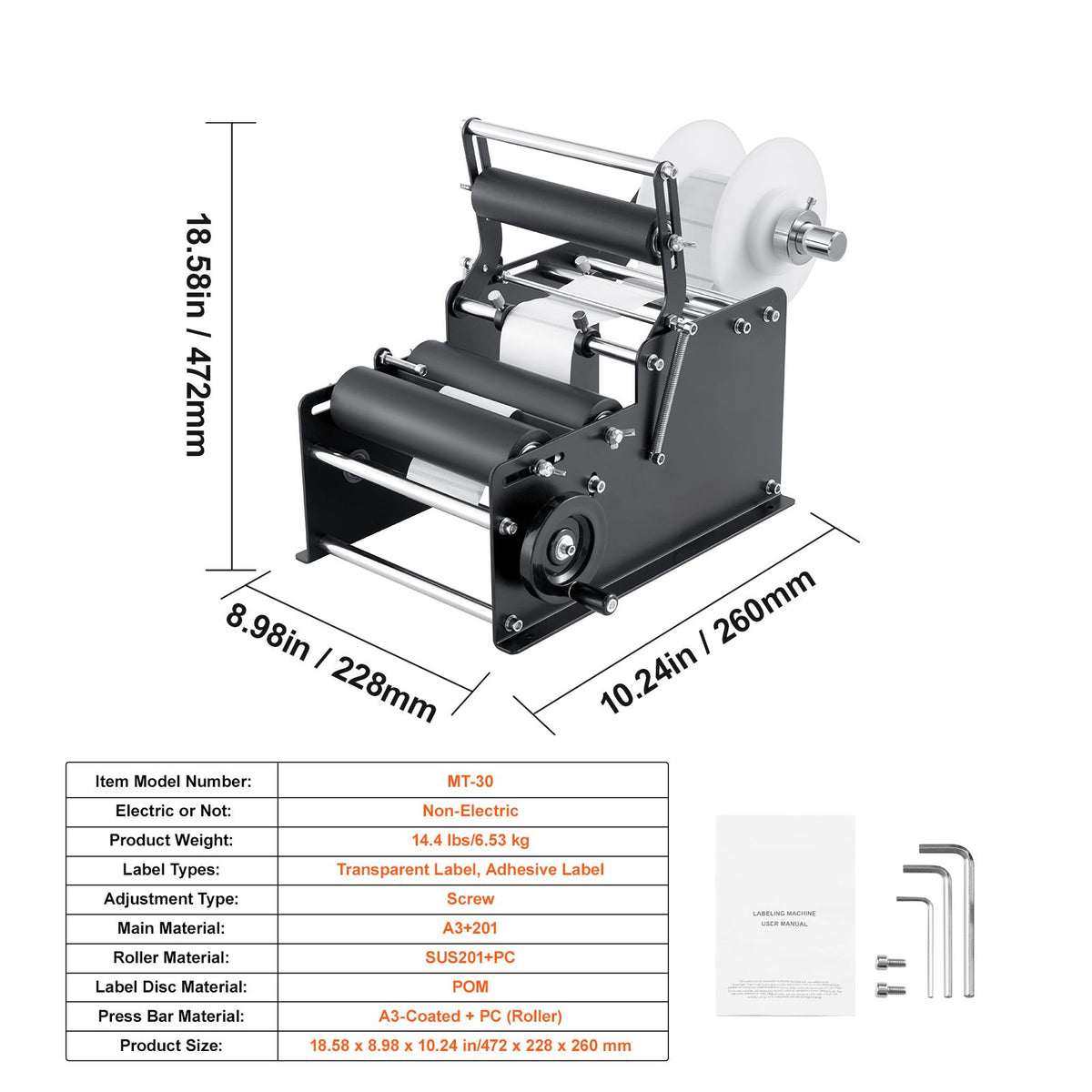 Manual Round Bottle Labeling Machine 15-20pcs/min 20-120mm Label Applicator