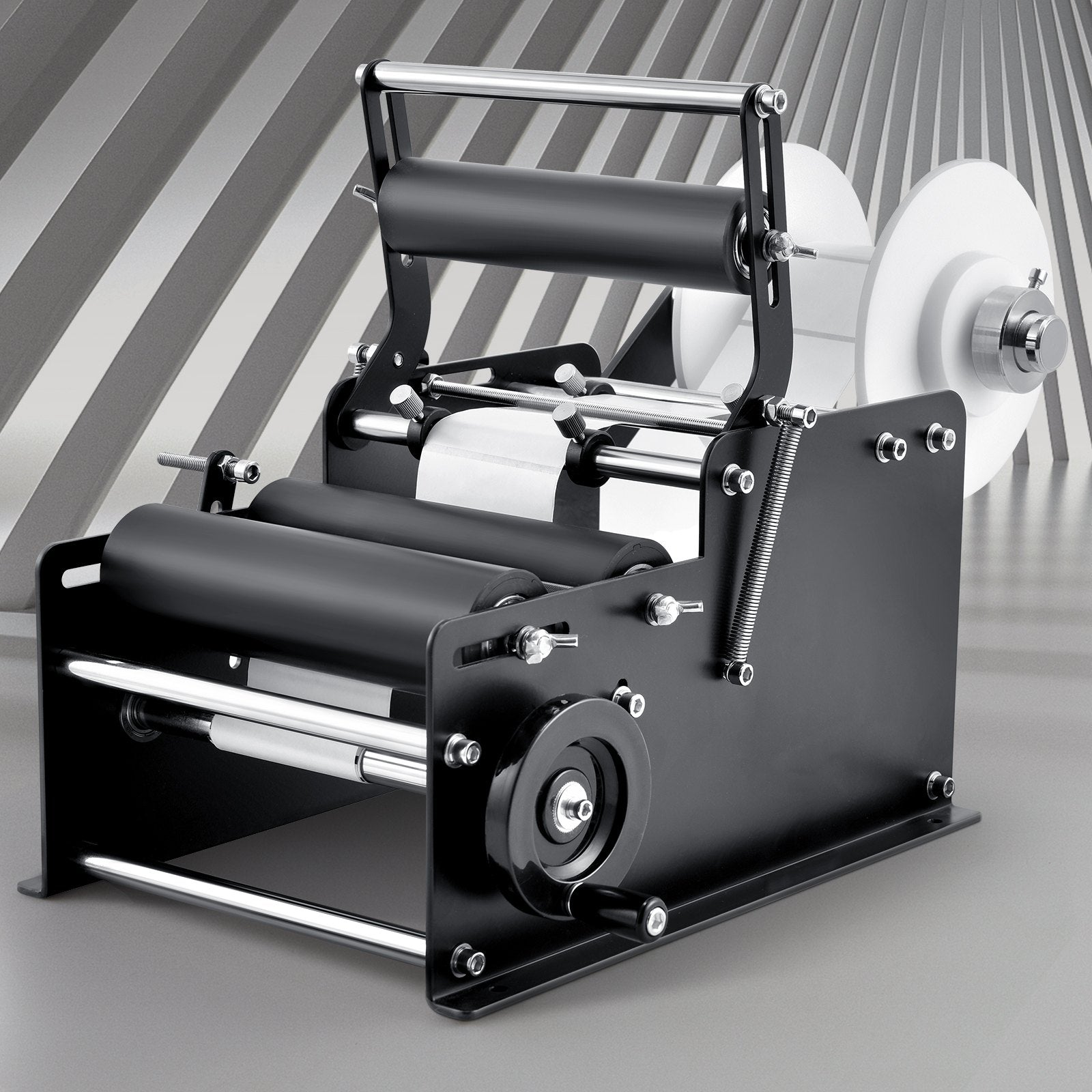 Manual Round Labeling Machine, 15-20pcs/min, Bottle Label Applicator for Round Bottles, Adjustable Manual Round Bottle Labeler Suitable for Round Bottle Diameter 20-120 mm (with Pressing Bar)