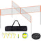 4-Way Volleyball Net, Adjustable Height Badminton Net Set for Backyard Beach Lawn, Outdoor Portable Volleyball Net with Carrying Bag, 4 Square Quick Assemble Game Set For Kids And Adults