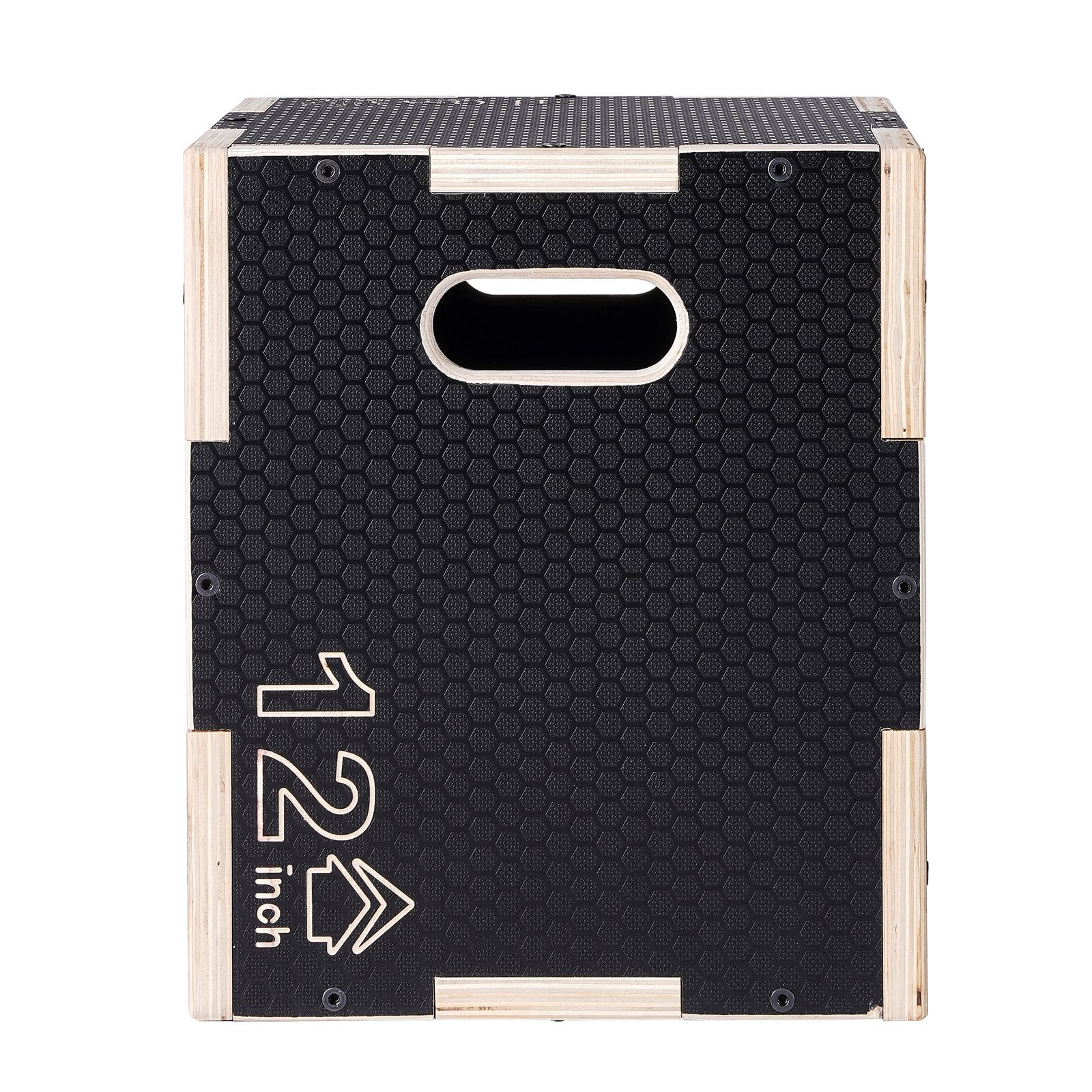 3 in 1 Plyometric Jump Box, 16/14/12 Inch Wooden Plyo Box, Platform & Jumping Agility Box, Anti-Slip Fitness Exercise Step Up Box for Home Gym Training, Conditioning Strength Training, Black