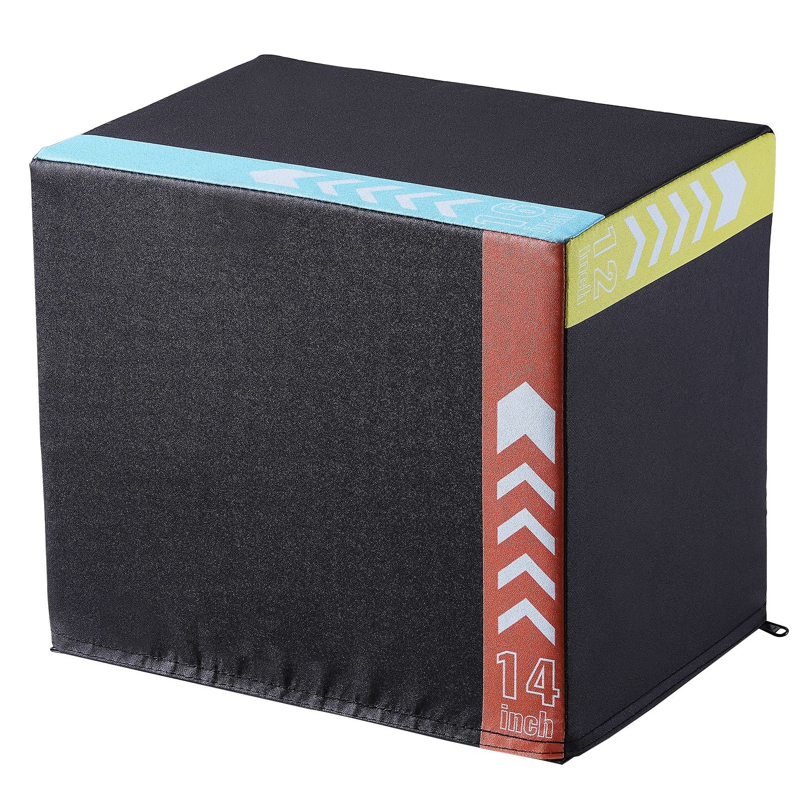3 in 1 Plyometric Jump Box, 16/14/12 Inch Cotton Plyo Box, Platform & Jumping Agility Box, Anti-Slip Fitness Exercise Step Up Box for Home Gym Training, Conditioning Strength Training, Black