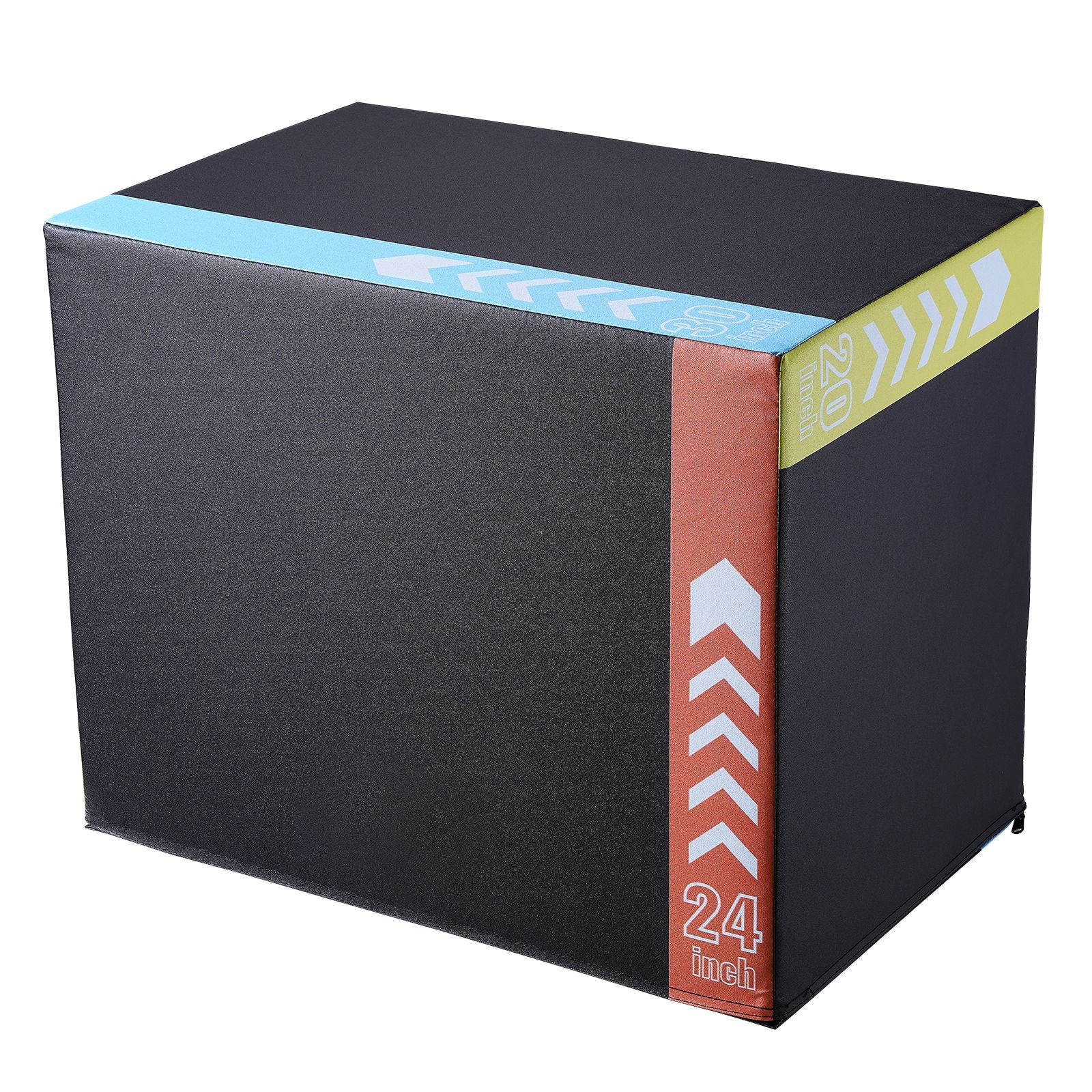 3 in 1 Foam Plyometric Jump Box 30 24 20 Inch Anti-Slip Black
