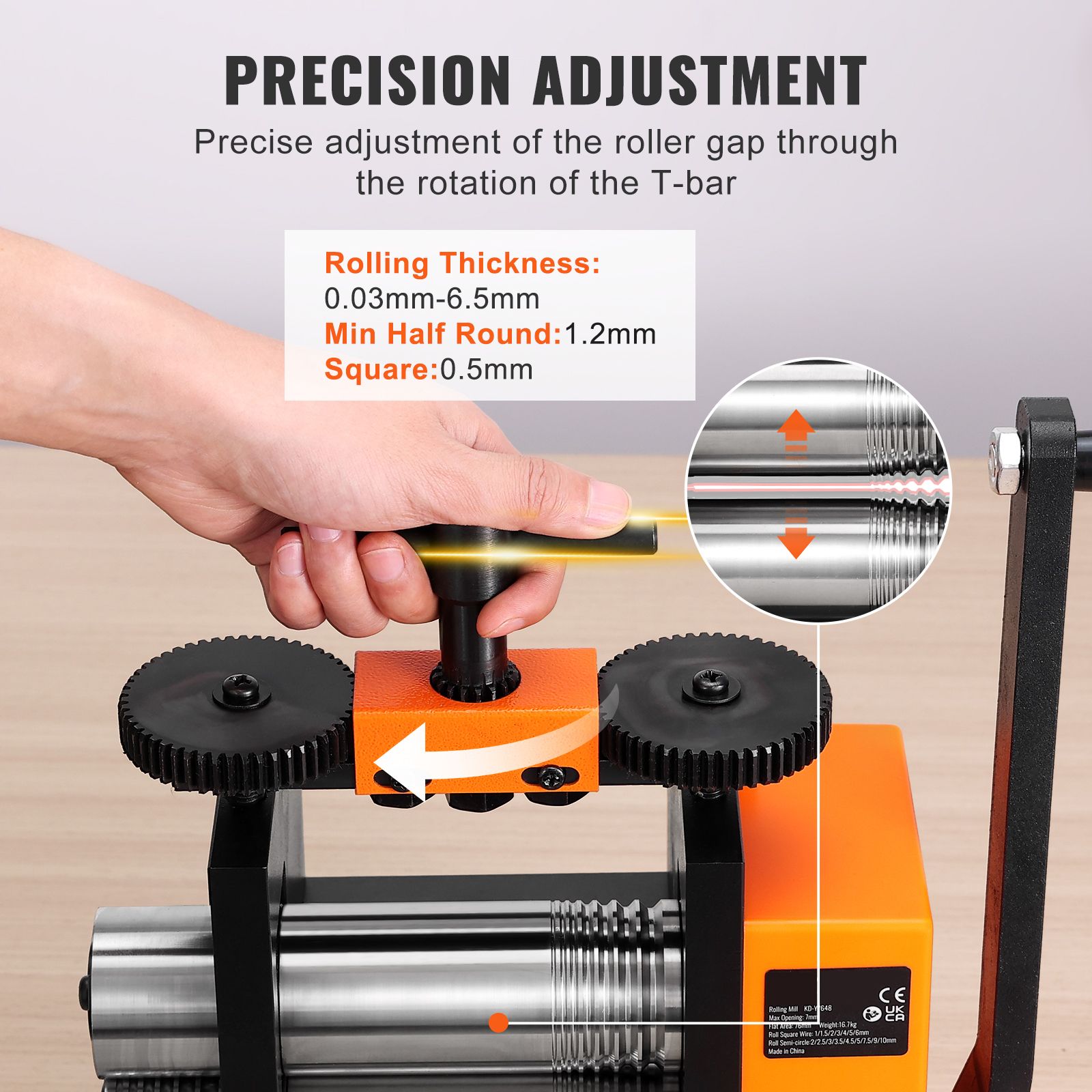 75mm Jewelry Rolling Mill Machine 3-in-1 Wire Sheet Metal Roller