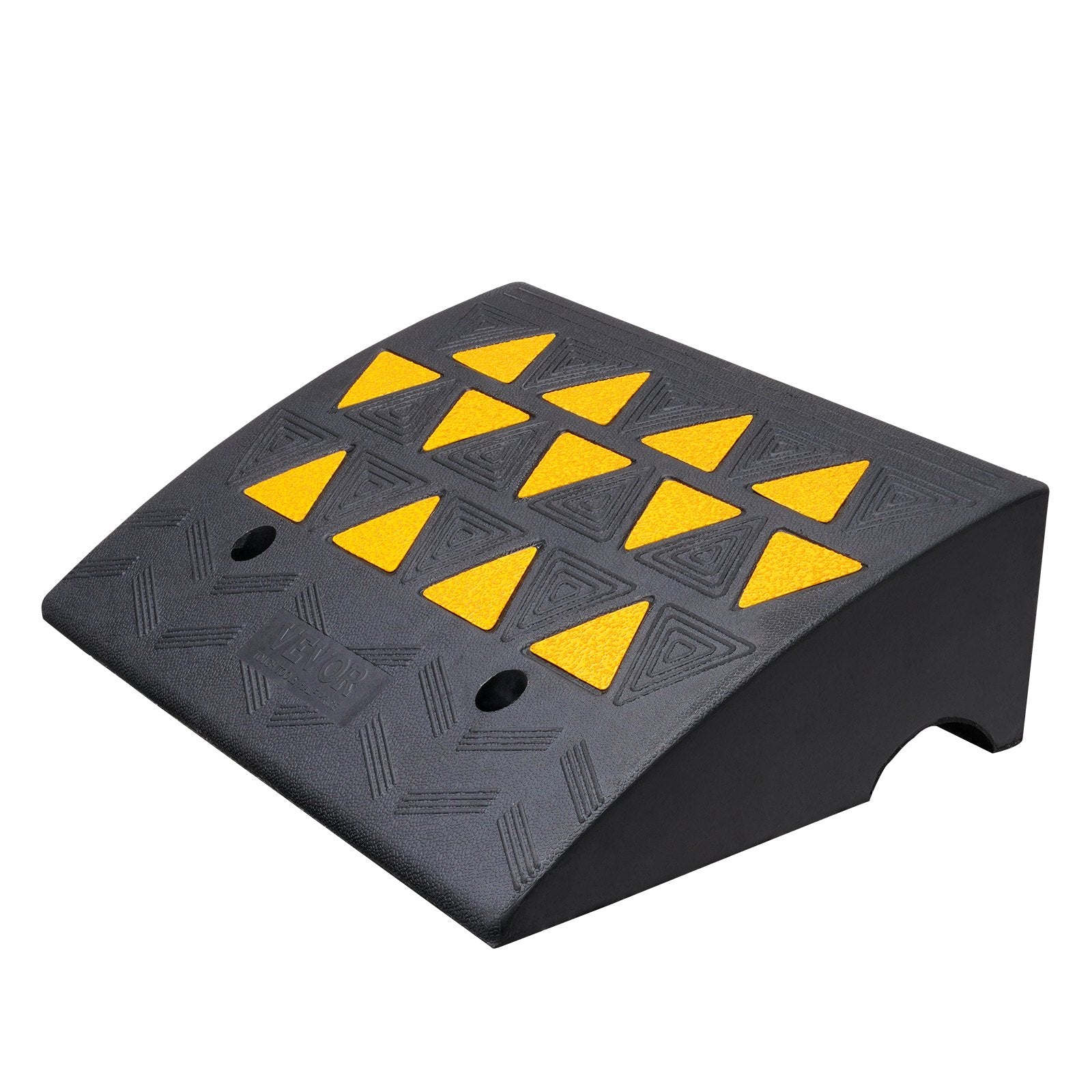 Rubber Curb Ramp 15.2 cm Rise Height Sidewalk Curb Ramp, 37 cm Width 49.1 cm Length Driveway Ramp for Curb, 15T Heavy Duty Rubber Ramp for Forklifts, Trucks, Buses, Cars, Wheelchairs, Bikes