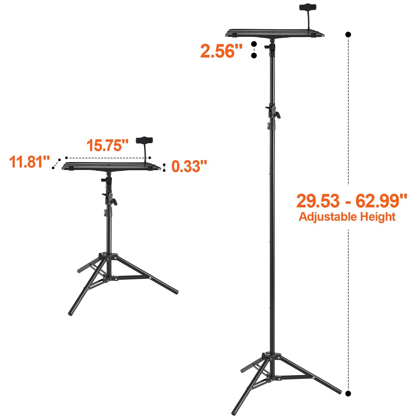 Projector Stand Laptop Stand Tripod Adjustable Height from 26.97 to 63 in