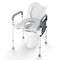 Raised Toilet Seat, 7-Position Height Adjustment 655-805 Mm, 158.7 kg Weight Capacity, with Comfort Padded Aluminum Frame, Universal Toilet Seat Riser, for Elderly, Handicap, Pregnant, Medical