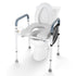 Raised Toilet Seat, 7-Position Height Adjustment 655-805 Mm, 158.7 kg Weight Capacity, with Comfort Padded Aluminum Frame, Universal Toilet Seat Riser, for Elderly, Handicap, Pregnant, Medical