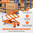 Hydraulic Lift Table Cart, 330lbs Capacity 50" Lifting Height, Manual Double Scissor Lift Table with 4 Wheels and Non-slip Pad, Hydraulic Scissor Cart for Material Handling and Transportation