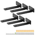 6PCS Heavy Duty Floating Shelf Brackets 16cm Black Steel Wall Mount