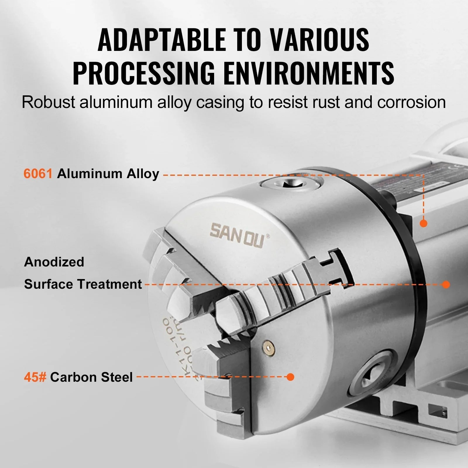 Dividing Head, K11-100mm 3-Jaw Chuck, CNC Router Milling Machine Rotational Axis 4th Axis A Axis Indexing Head, 65 mm Center Height MT2 Tailstock 6:1 Gear Ratio, Universal for Engraving