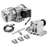 Dividing Head, K11-100mm 3-Jaw Chuck, CNC Router Milling Machine Rotational Axis 4th Axis A Axis Indexing Head, 65 mm Center Height MT2 Tailstock 6:1 Gear Ratio, Universal for Engraving