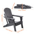 Adirondack Chair Plastic, Set of 2 All-Weather Portable Folding Fire Pit Chair, Outdoor Adirondack Patio Chair with Cup Holder, with Relaxing Arm Rest Ergonomic, for Garden, Backyard - Gray