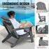 Adirondack Chair Plastic, Set of 2 All-Weather Portable Folding Fire Pit Chair, Outdoor Adirondack Patio Chair with Cup Holder, with Relaxing Arm Rest Ergonomic, for Garden, Backyard - Gray