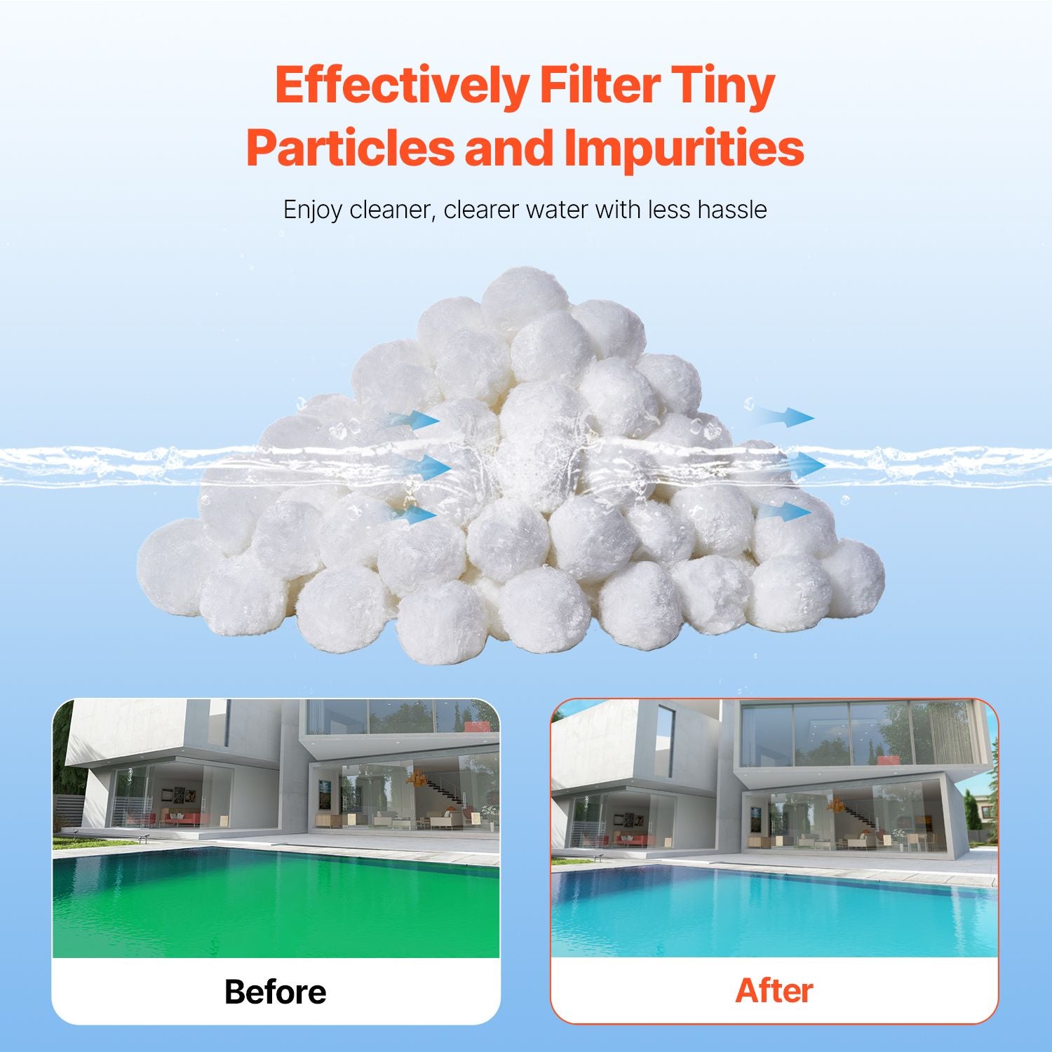 Pool Filter Balls for Sand Filter Pump 0.7 kg Reusable for Swimming Pool