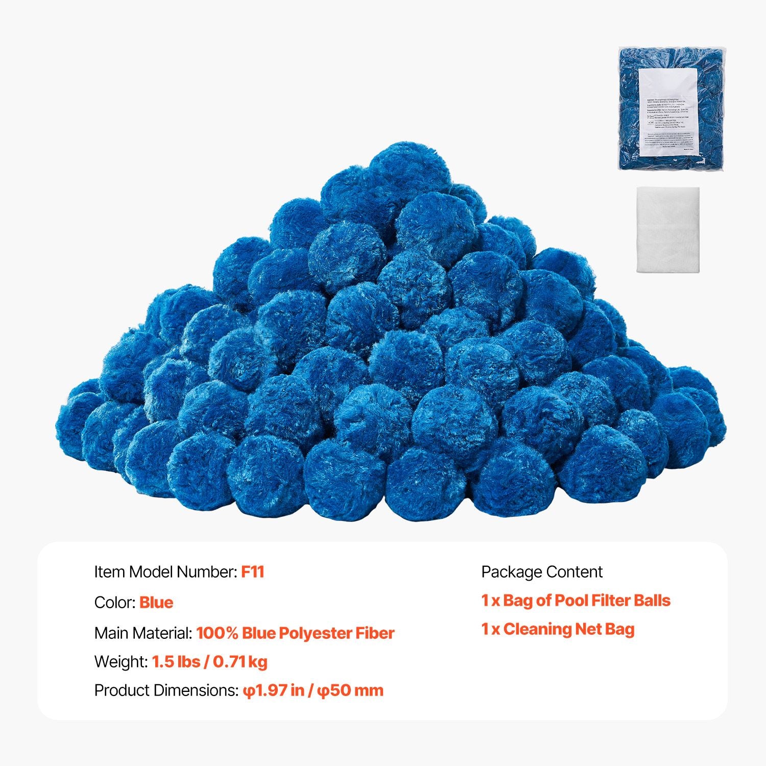 Pool Filter Balls for Sand Filter Pump Swimming Pool 0.71 kg Reusable Blue