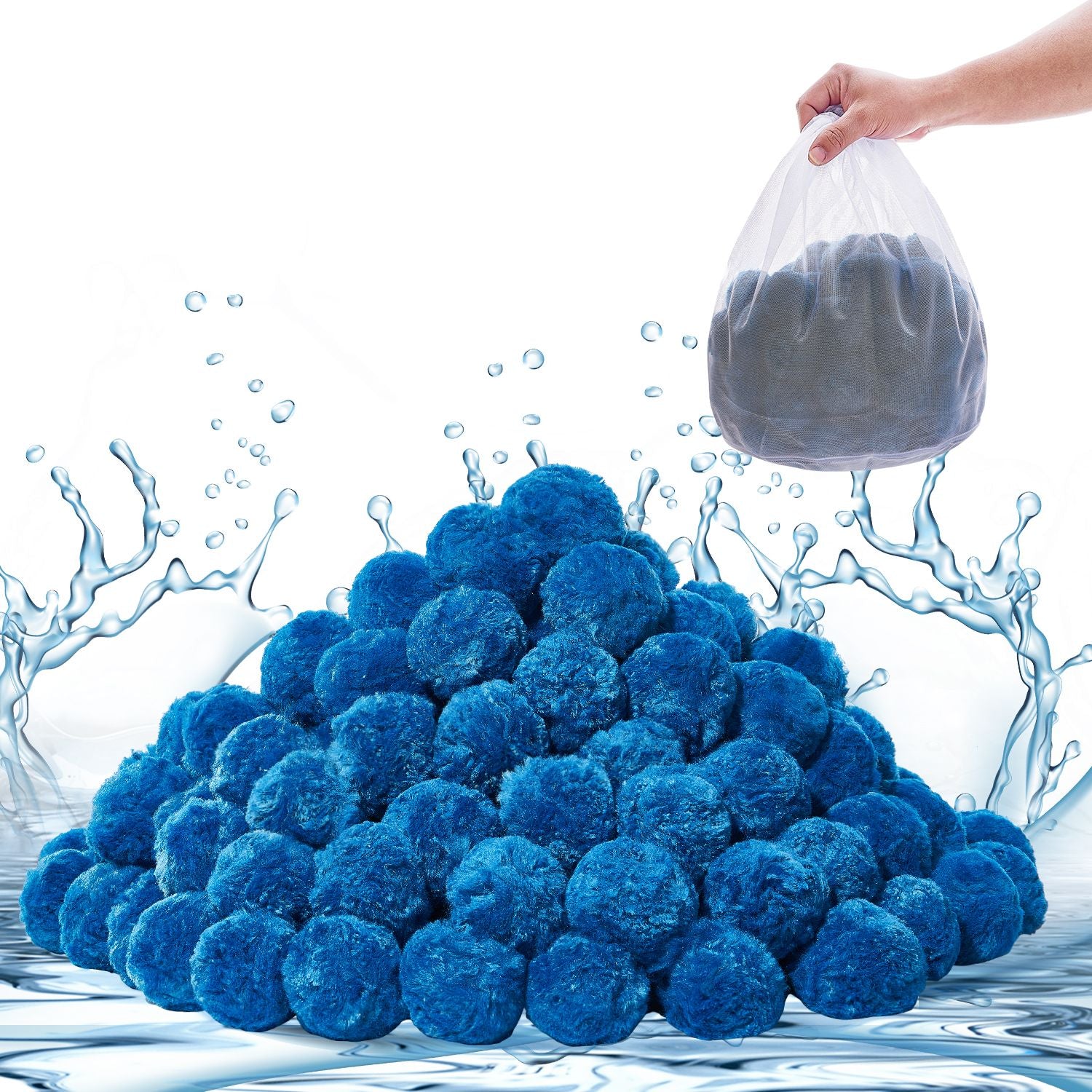 Pool Filter Balls for Sand Filter Pump Swimming Pool 0.71 kg Reusable Blue