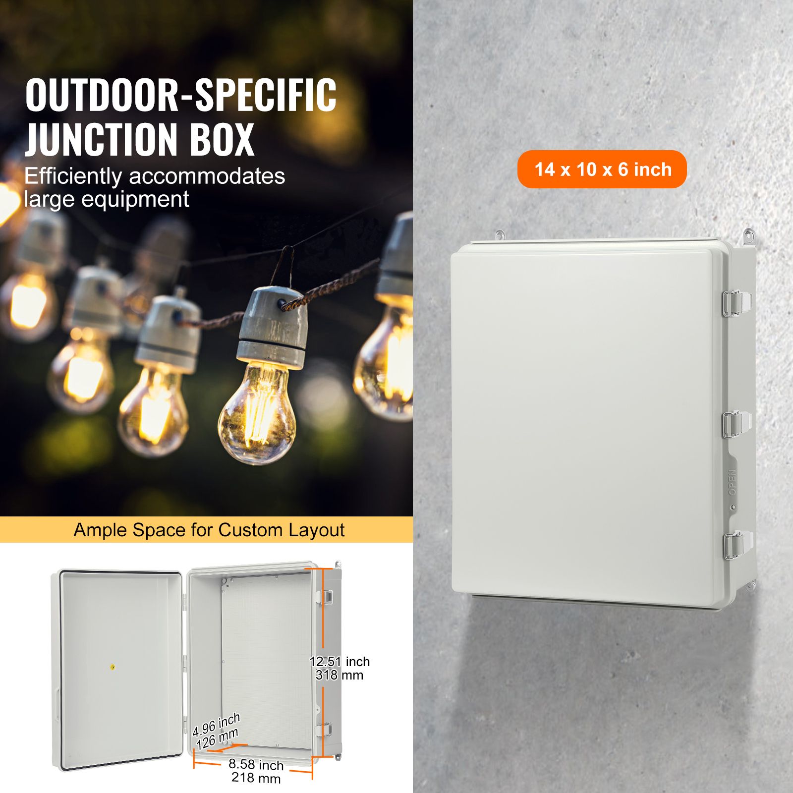 IP67 ABS Electrical Junction Box 350x250x150mm Waterproof Enclosure